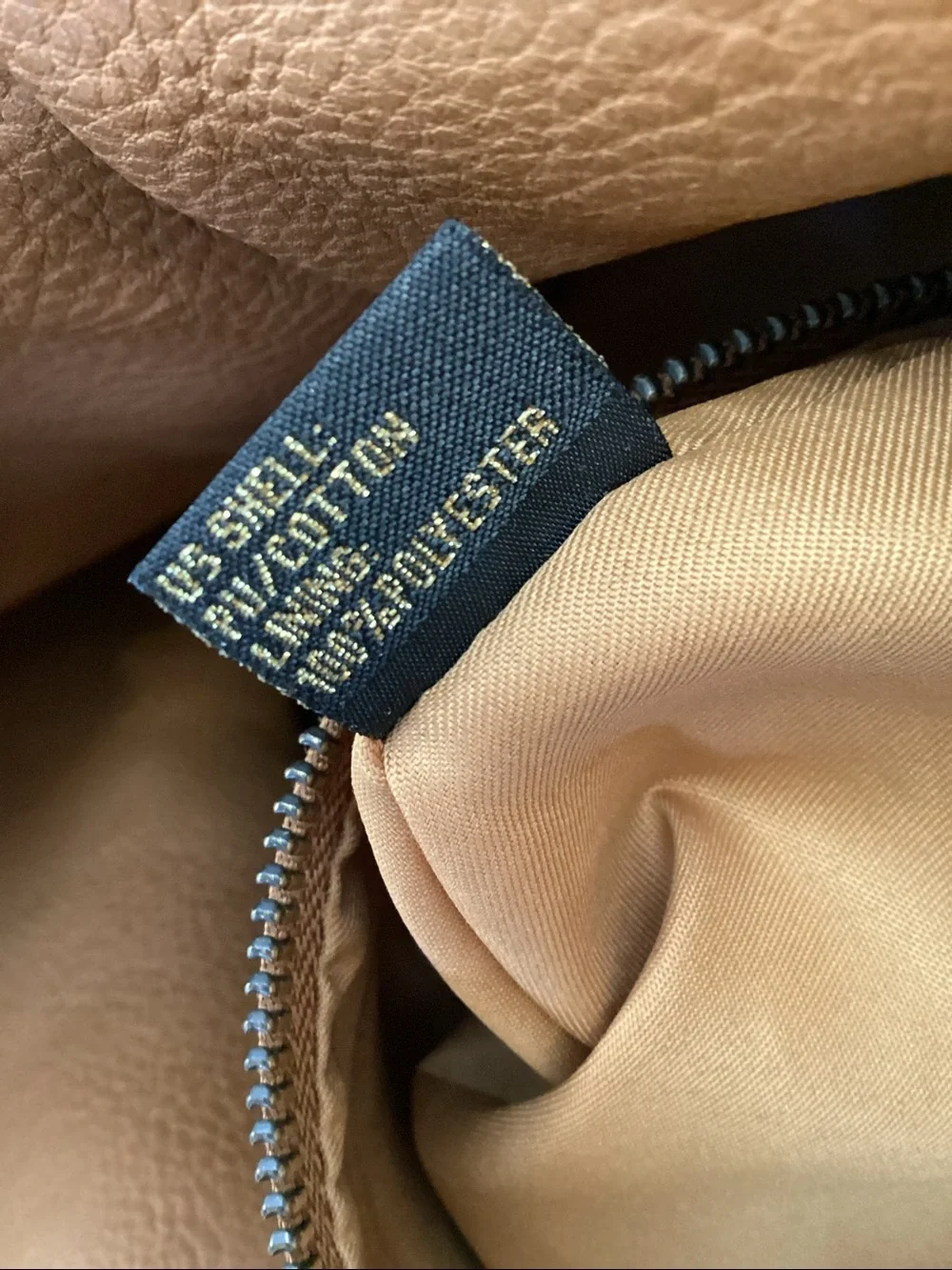 “Grateful” blue and white striped tote bag with tan straps